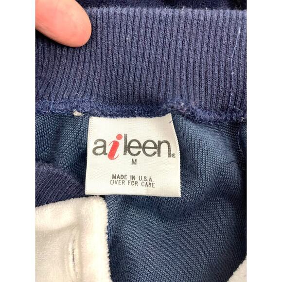 VTG Aileen Medium Blue Red White Top Blouse Classic USA Colorblock - Picture 3 of 10